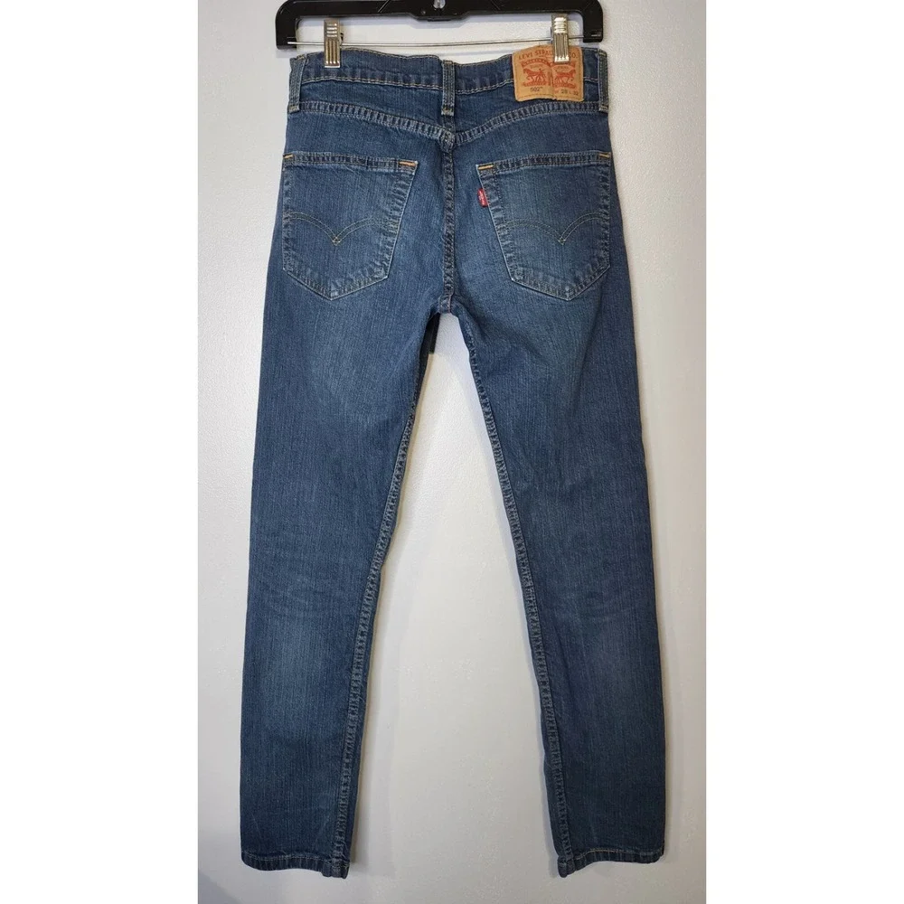 Levi's 502 Taper Fit‎ Mens Actual Size 28x28 Tag (28x32) Medium Blue Denim